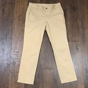 J Crew Factory Stretch Tan Straight Leg Pants